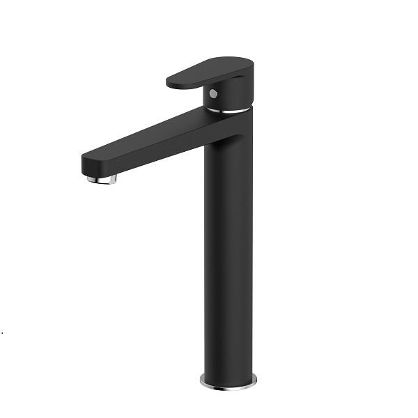 Tall Basin Mixer-Matt Black - Chrome
